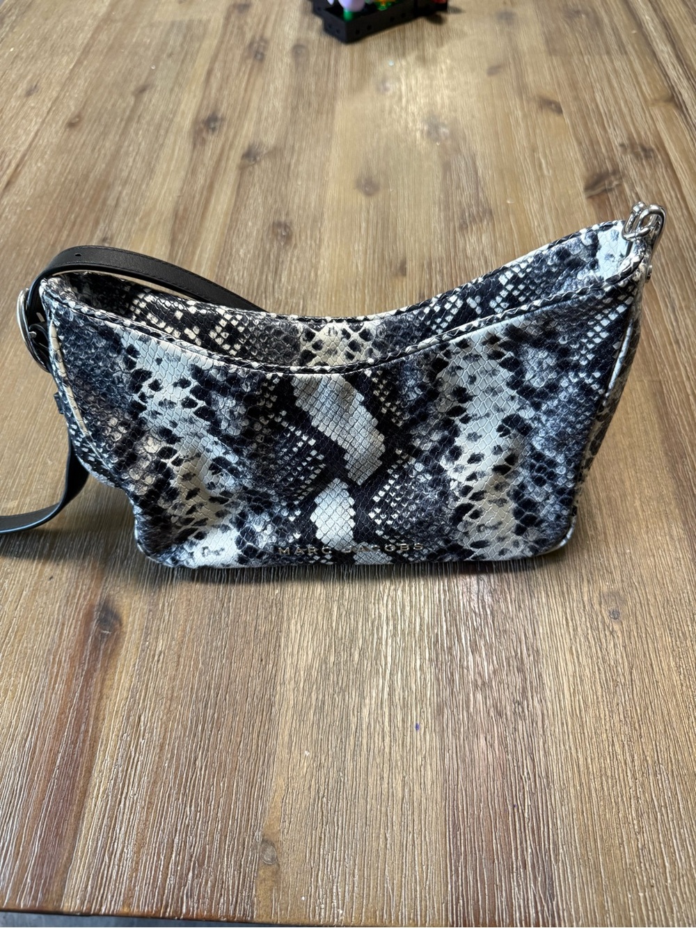 Marc Jacobs Black and White Snake-Print Shoulder Bag